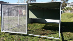 master chicken tractor door open