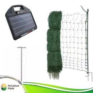 electric poultry net kit with Hotline 34 Solar Energiser