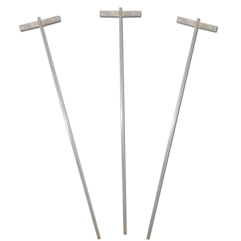Electric Fence Earth Post 1 Meter Galvanised 3 Pack