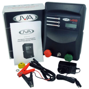 JVA-MB8 Mains Battery Electric Fence IP Energiser 100W Solar Kit