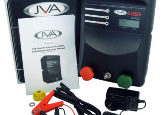 JVA-MB8 Mains Battery Electric Fence IP Energiser 100W Solar Kit
